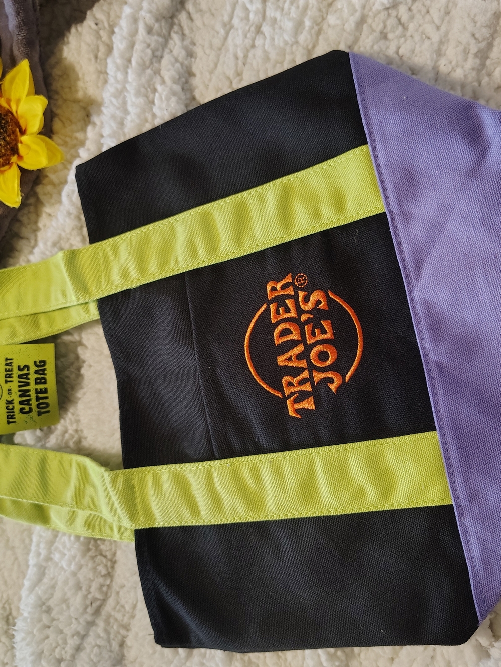 NWT 2026 Trader Joe’s Halloween Mini Canvas tote bag, Black Multi Tote